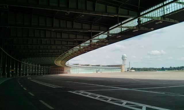 The main building of Tempelhof airport in the center of Berlin