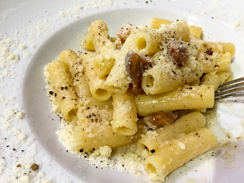 Gricia pasta dish at one of the most affordable Michelin restaurants in Rome