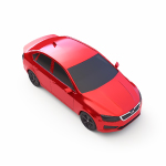 3d icon of an isometric and realistic red car