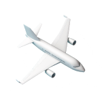 3d icon of a white airplane