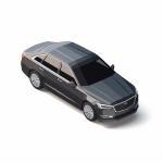 3d icon of an isometric and realistic black car