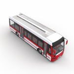 3d icon of an isometric and realistic bus