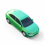 3d icon of an isometric and realistic green car