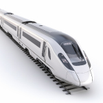 3d icon of an isometric and realistic high speed train